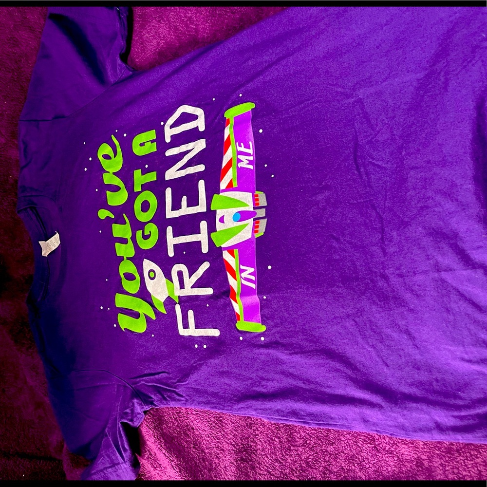 Purple Disney Toy Story T-Shirt. Tagged S. will fit S-M. Gently used.